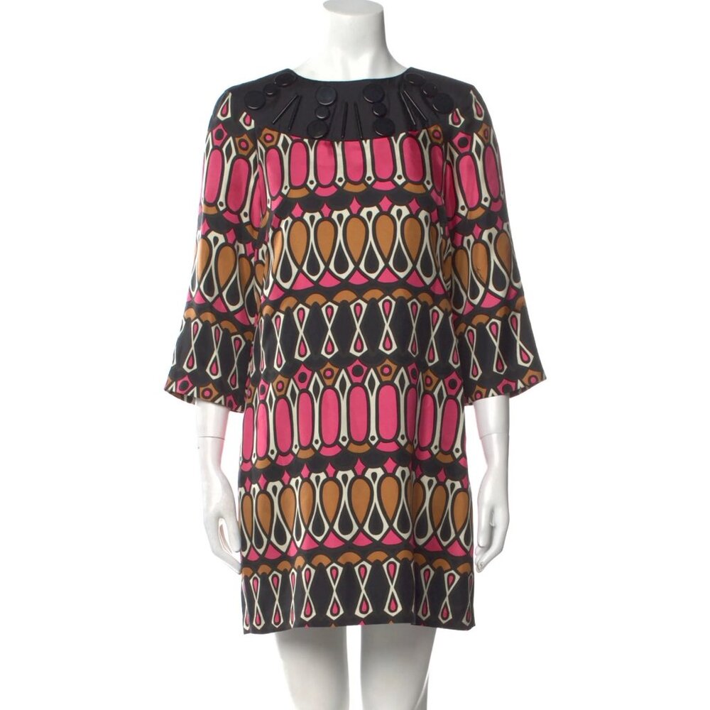 Milly of New York — Silk Geometric Print Mini Dress — Size S (US 4)